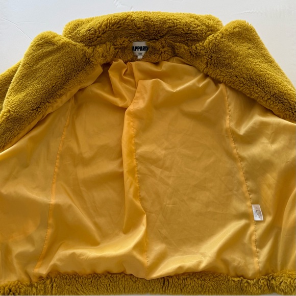 Apparis Faux Fur Jacket Mustard Size Small - Picture 15 of 16